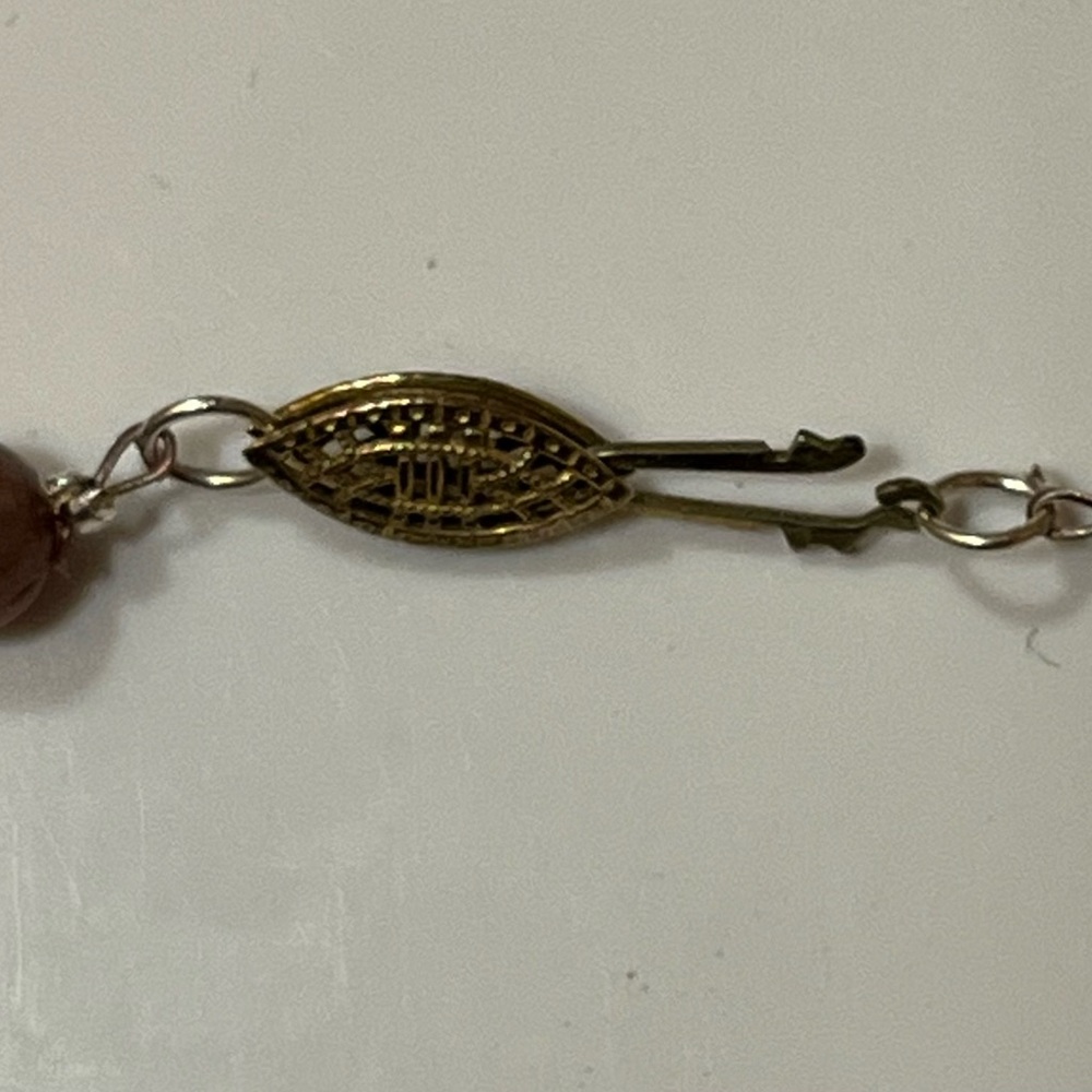 Boho Sterling Clasp Purple Stone Necklace 18” length - Picture 6 of 7